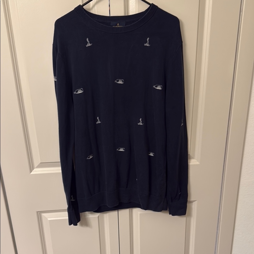 Brooks Brothers Blue Crewneck Sweater Classic Knit